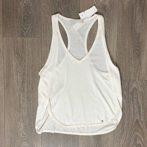Anthropologie One Grey Day Orion Knit Tank Top Racerback V-neck Cream White - Picture 3 of 16